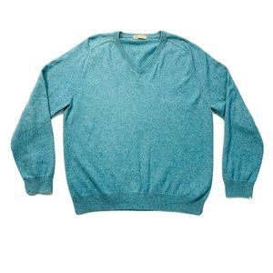 J Crew Cotton Cashmere Blend Knit Sweater V Neck Long Sleeve Light Blue L #86055
